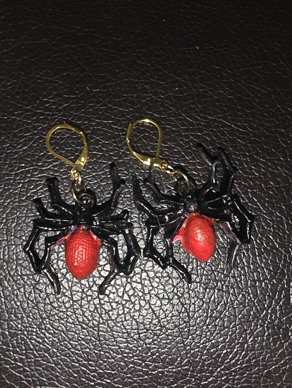 Ladies Spider Halloween Earrings Handmade On Leverback Earrings